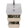Тумба LEMARK COMBI 45 см под раковину, подвесная/напольная, 2 ящика, фасад Дуб кантри, корпус белый глянец LM03C45T-dub